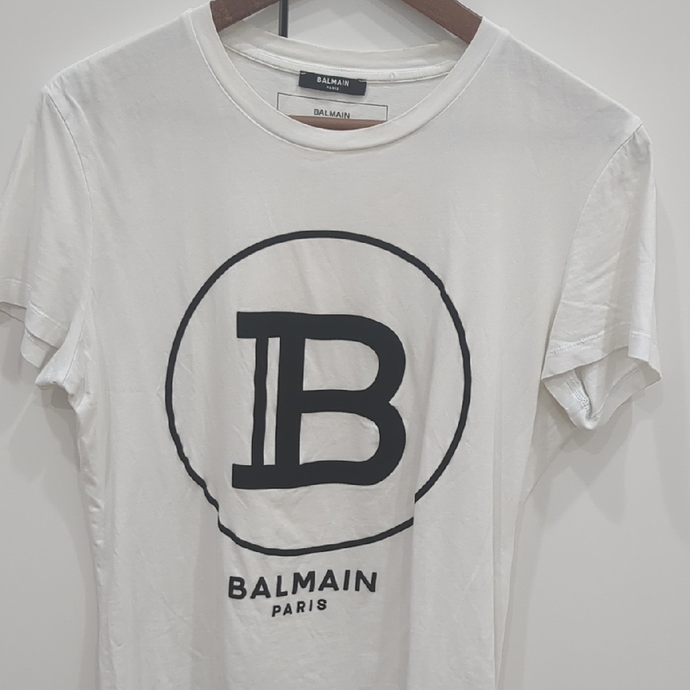 Balmain Black and White Logo Tee